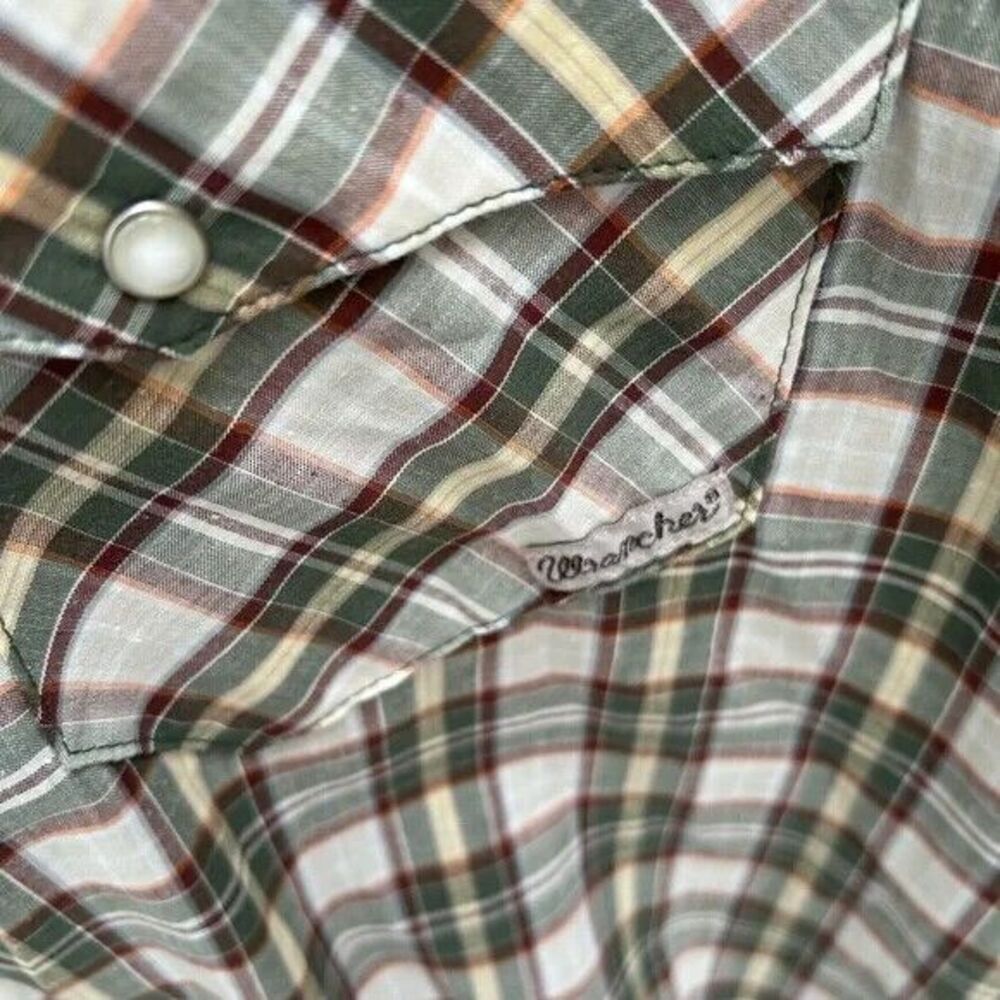 Wrangler WRANCHER NWT Plaid Pearl Snap SS Shirt Size 3X - Picture 2 of 6